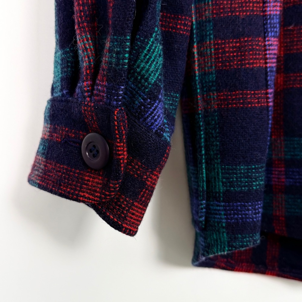 Pendleton Vintage Wool Plaid Jacket Shacket Red B… - image 6
